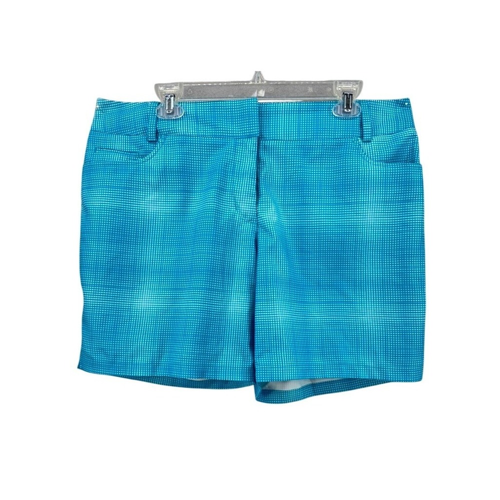 Adidas Golf Shorts‎ Womens 14 Teal Blue Climalite Geometric Print Athletic